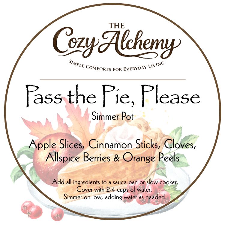 All-natural autumn simmer pot ingredients — freeze-dried apple, orange, cinnamon, allspice, and cloves